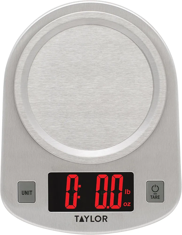 Taylor Digital Kitchen Scale, 11 pound capacity, Steel