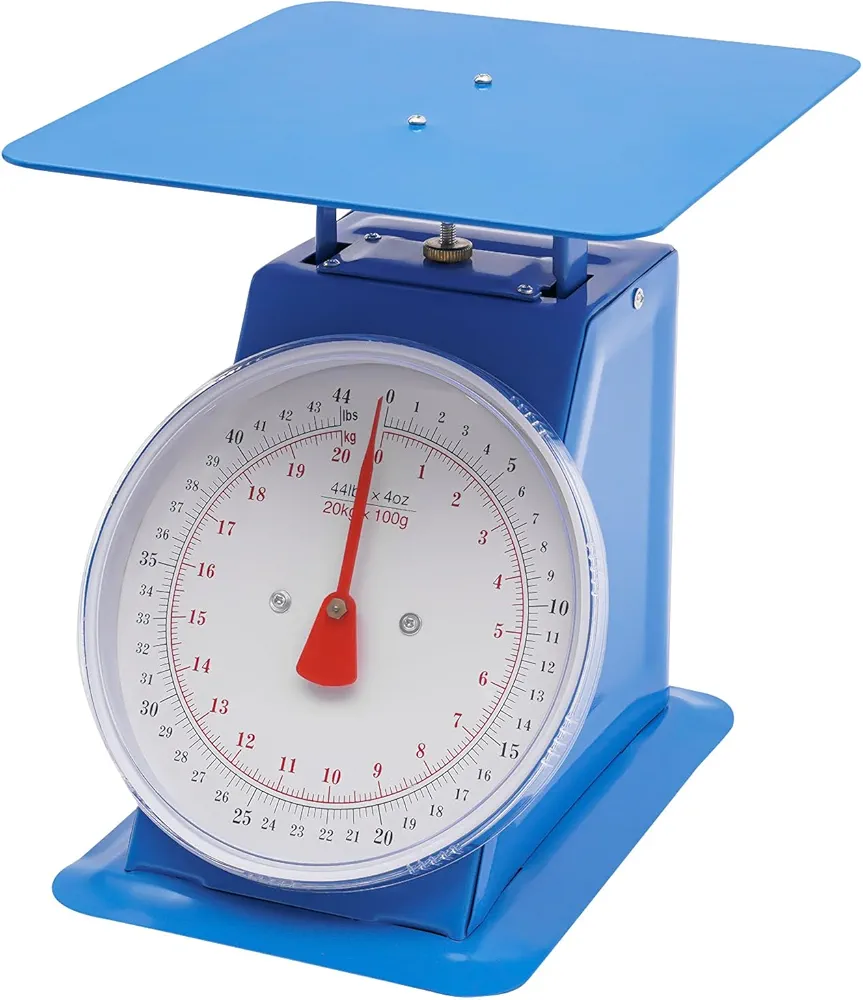 Portion Control Mechanical Scale, Kitchen and Food Scale Heavy Duty Industrial Dial Scale with Iron Platform Max 20kg/44lbs for Supermarket Food Shop