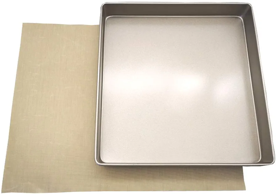 Carbon Steel Square Nonstick baking sheet cake pan, Cheesecake Square Bakeware Roasting Tray +1Reusable Baking Sheet Liners(11inch)