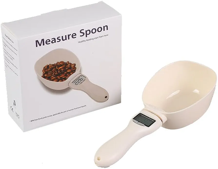Digital Measuring Spoon,Food Measuring Scoop Scale,Weighing Spoon Scale 800g / 0.1g High Precision with LCD Screen Scale Food Measuring Spoon Scale for Kitchen,Daily Meals,Dog food scale