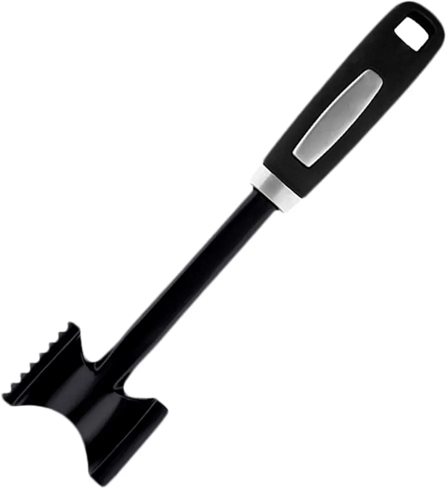 KICHOUSE Meat Hammer Tenderising Mallet Meat Pounder Mallet Steak Pounder Poultry Tenderizer Meat Tenderizer Mallet Mincer Meat Tenderiser Beef Hammer 430 Stainless Steel Blade Black