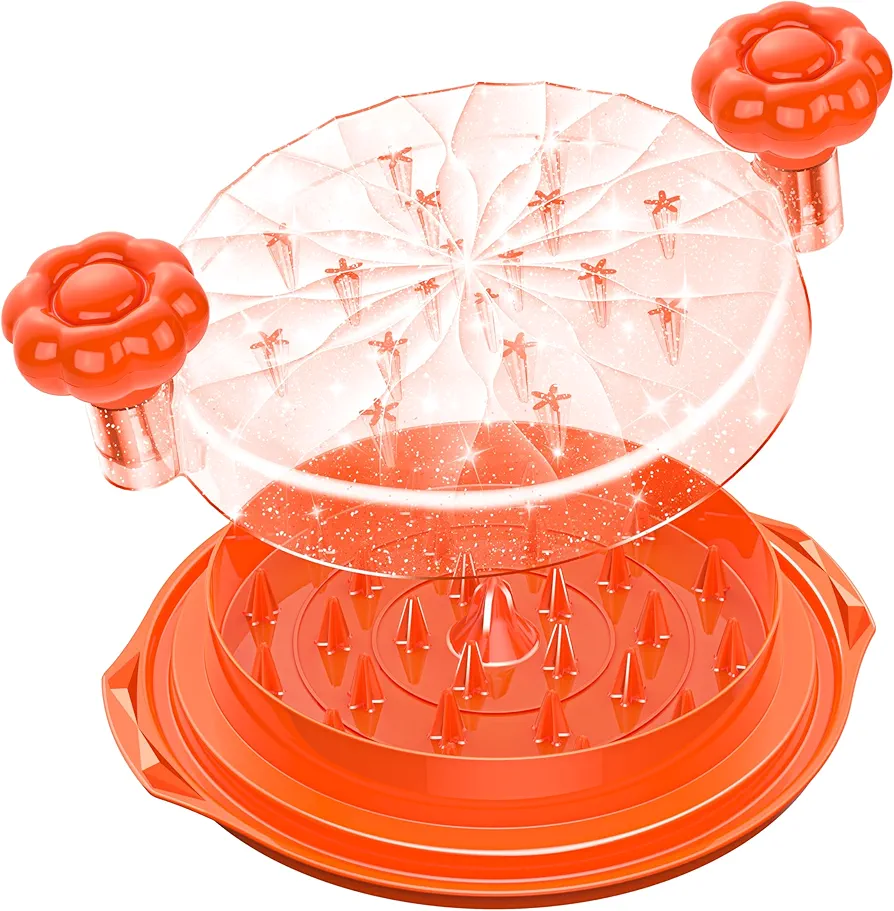 Chicken Shredder with Brush Chicken Shredder Tool Twist 10'' Pro Visible Strong Anti-Slip Base Meat Shredder Tool Twist Ergonomic Handle Meat Shredder BPA Free Dishwasher-safe Orange