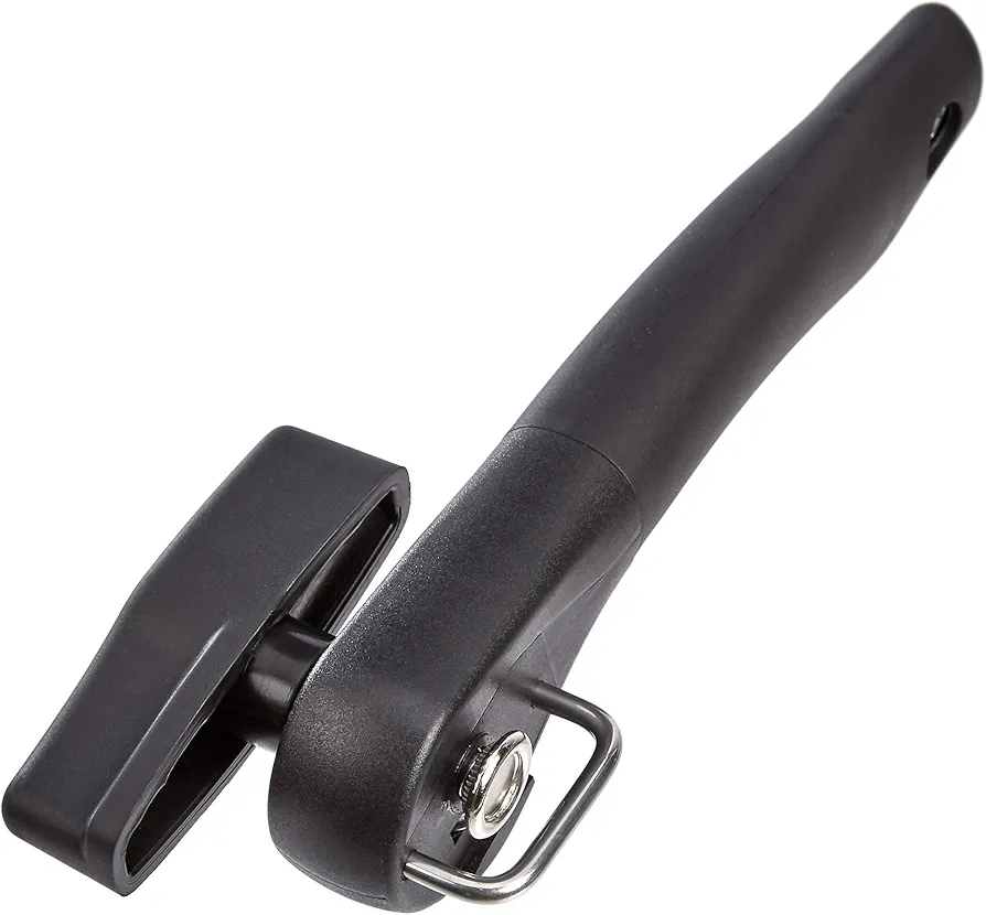 Amazon Basics Manual Can Opener, Hand Held, Black Soft Grip Single Handle