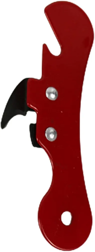 Multifunctional Bottle Jar Opener Red Kitchen Gadget Portable Can Opener For Emergency Bottle Opener Party Can Opener Manual Metal Red Kitchen