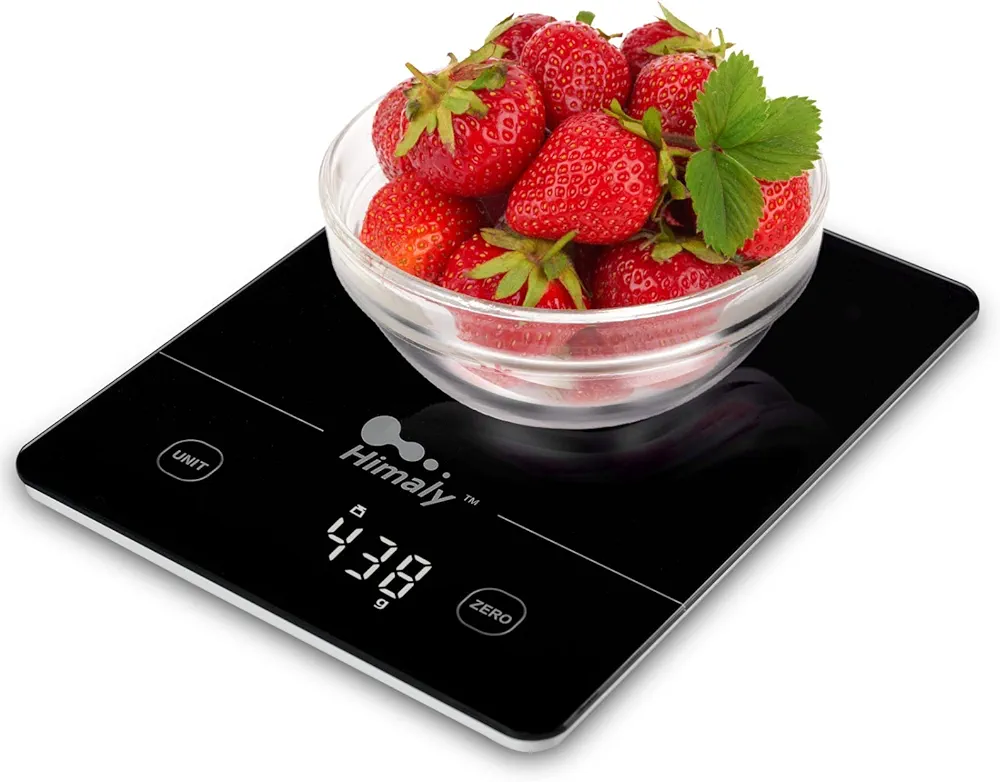 Digital Food Scale, 11 lbs/5kg Kitchen Scale Measures in 4 Units, Multifunction Weight Scale for Cooking, Baking, Food and Liquid, Easy Clean Touch Button Tempered Glass Panel with LED Display