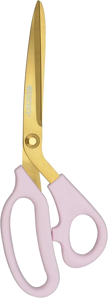 Westcott All-Purpose Kitchen Shears, Pink with Gold Blades - Durable Kitchen Shears with Precision-Ground Blades for Easy Cutting and Meal Prep - 9-Inch