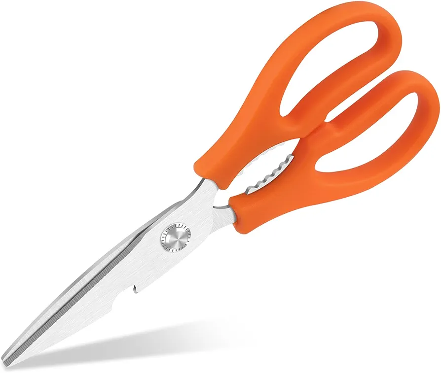 Kitchen Scissors Dishwasher Safe, Stainless Steel, orange 8.14-inch