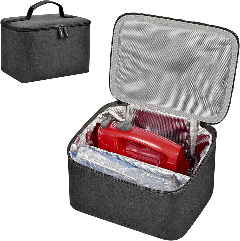 Digital Hand Mixer Carrying Bag for KitchenAid 5/6/ 7/9 Ultra Power Speed Hand Mixers, Portable Travel Storage Case Bag with Handle for Kitchen Aid Mixer Accessories (Box Only) - Grey