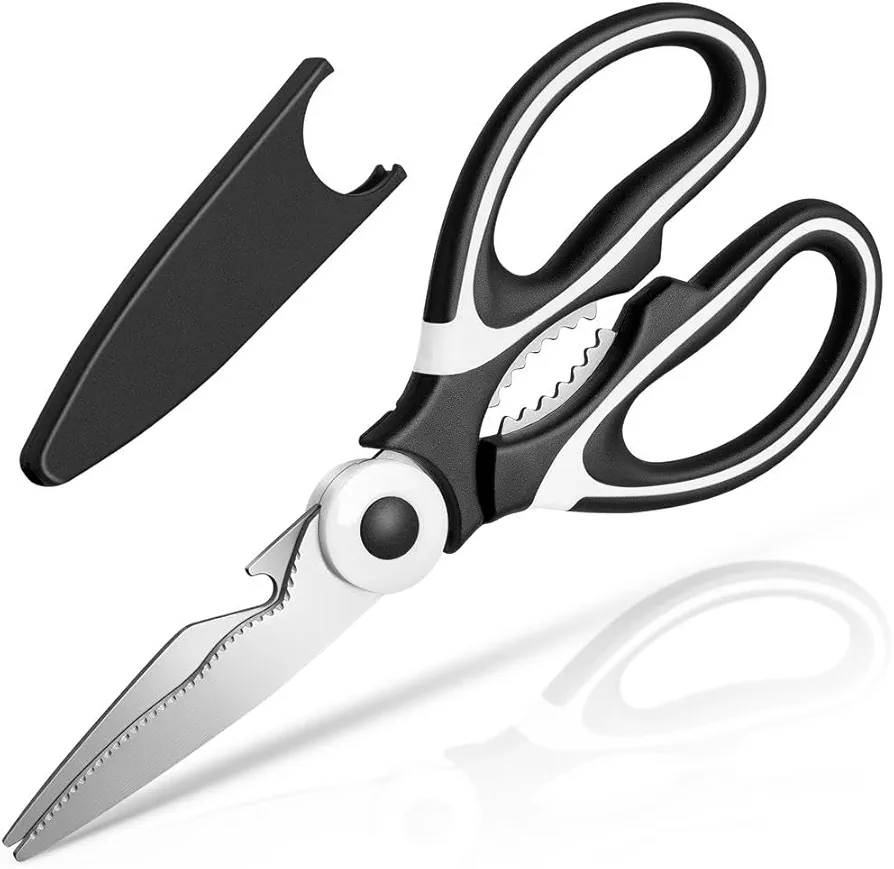 Kitchen Shears - QtoiKce Kitchen Scissors Heavy Duty Stainless Steel Food Shears for Cutting Meat, Fish, Poultry Shears Multipurpose Utility Scissors