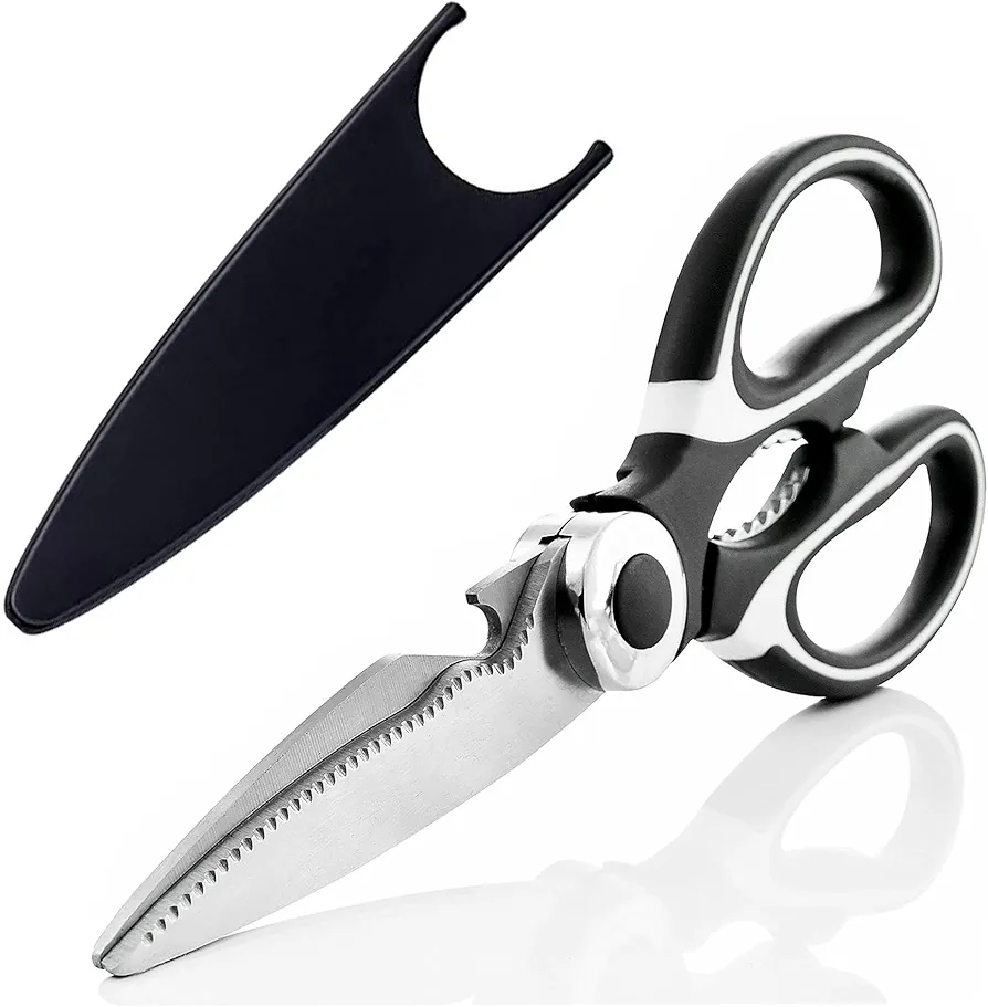 Kitchen Scissors Woman Use Multi-purpose scissors Heavy Duty Cooking Shears Black Kitchen Scissors Adults Sharp Utility Siccors For Food