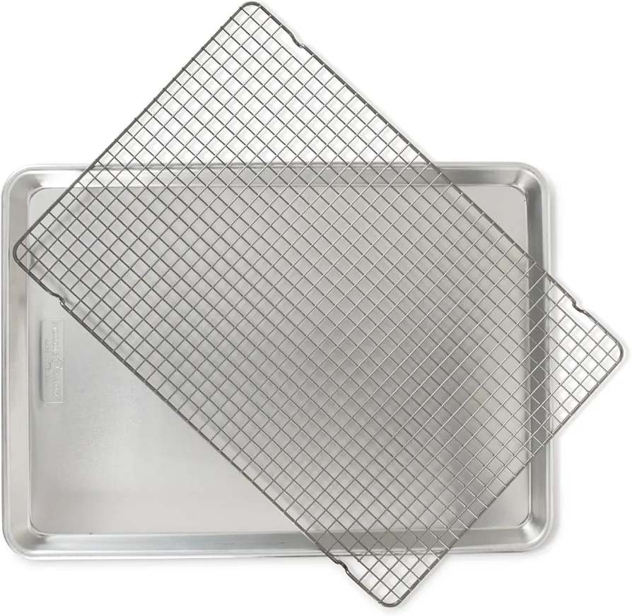 Nordic Ware 2 Pc Naturals Big Sheet W/Oven Safe Nonstick Grid, 1 Pack, Aluminum