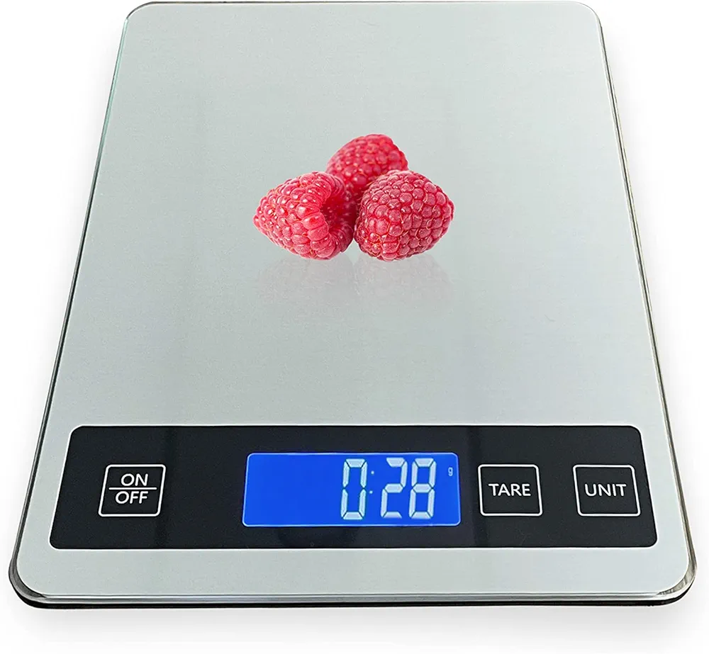 Digital Food Scale 33LB/15KG High Capacity, Accurate Weighing, Stainless Steel Electronic Kitchen Scale (Cooking/Baking/Meat/Coffee).