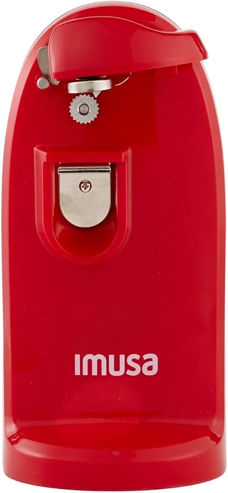 IMUSA USA Electric Can Opener with Bottle Opener and Knife Sharpener, Red Small