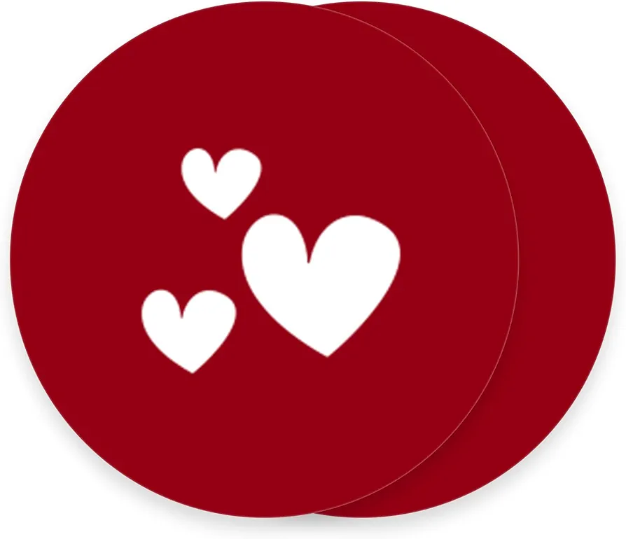 12 Inch Silicone Microwave Mat, Red Round Non-Stick Heat Resistant Baking Mat Set, BPA-Free Multi-Purpose Microwave Mat, Kitchen Trivets for Hot Dishes & Cookware Valentine's Day Silicone Placemat