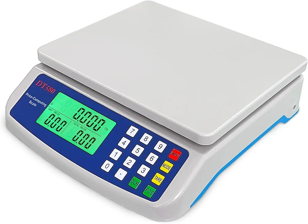30kg/66lb Commercial Food Scale Large Digital Kitchen Scale for Baking Cooking Bread Meat Weight Price Computing Scale with LCD Display Counting Scales for Coins Adapter Included
