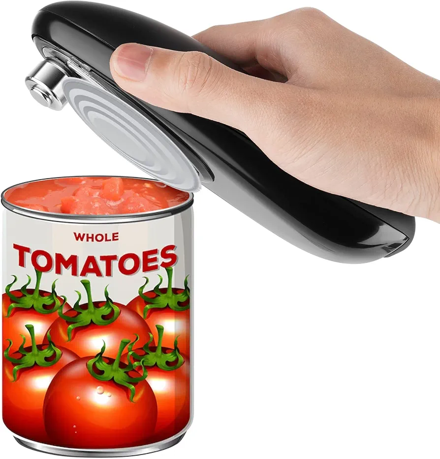 One-Touch Electric Can Opener Fits Almost All Can Sizes with Smooth Edge, Hands Free Battery Operated Electric Can Openers with Auto Shut, Best Kitchen Gadgets Gift for Chef, Senior with Arthritis