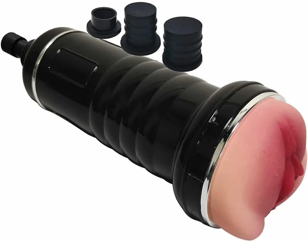 Male Masturbators with Massage Gun Adapter Automatic Thrusting Penis Stroker Realistic Vagina Pussy Cup Sucking Toys for Men Masturbation