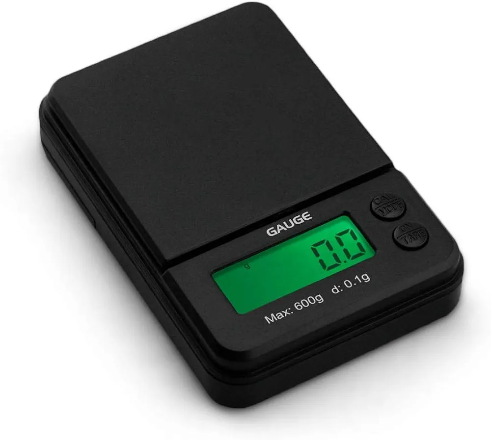 Gauge Digital Mini Scale - (600g x 0.1g - Black) - Digital Travel Scale - Mini Digital Scale - Small Pocket Size Scale - Traveling Scales Digital Weight - Travel Digital Kitchen Scale