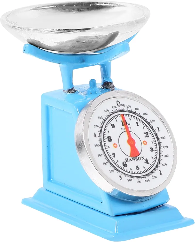 SAFIGLE Mini Kitchen Scale Portion-Control Scales Mini Mechanical Scale Simulated Mechanical Scale Mini Scale Platform Scale Kitchen Toys for Kids（3 X 2.7 X 1.6 in）