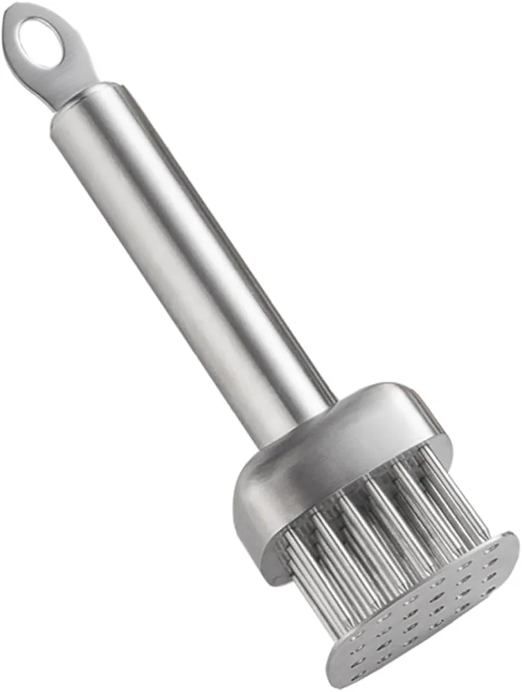 Mutton Hole Tying Device Cooking Tenderizer Beef Pounder Kitchen Meat Pounder Meat Mallet Kitchen Mallet Needle Meat Tenderizer Meat Hammer Mallet Bbq Pork Stainless Steel Silver