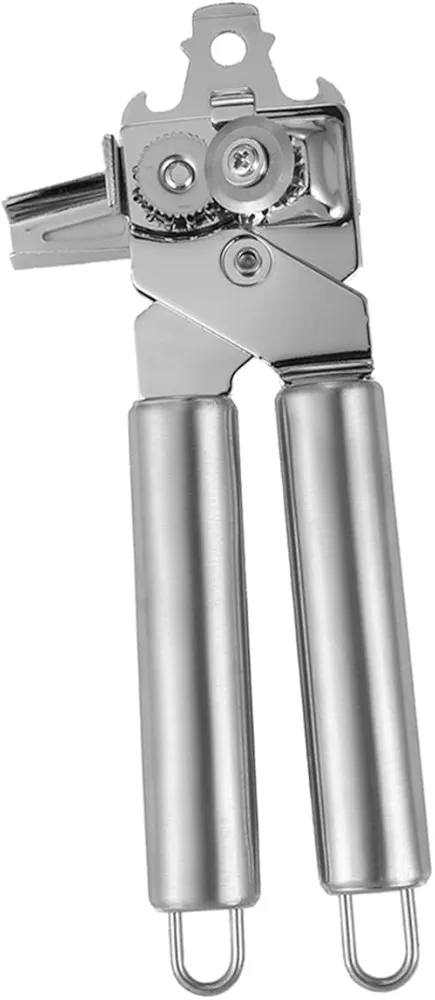 Stainless Steel Can Opener Portable High-grade Can Opener Manual Can Opener Beer Can Opener Jar Lid Opener Multi-function Can Opener Smooth Opener Three-in-one Can Opener Silver