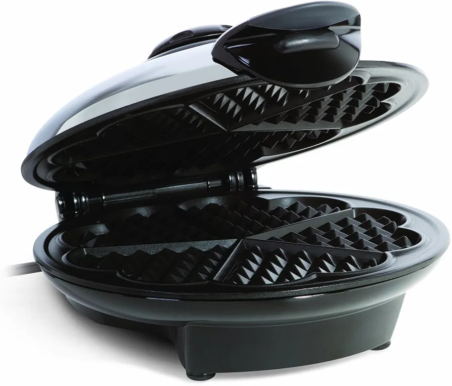 Euro Cuisine WM520 Heart Shaped Iron Waffle Maker - Eco-Friendly PTFE and PFOA Free Non Stick Plates, Perfect for V-Day & Special Occasions, 8-Inch