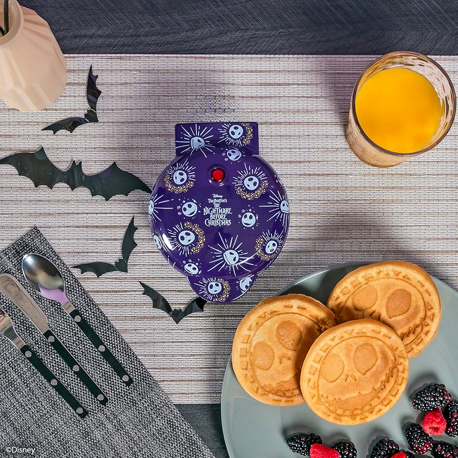 Uncanny Brands Nightmare Before Christmas Jack Skellington Mini Waffle Maker - Small Kitchen Appliance