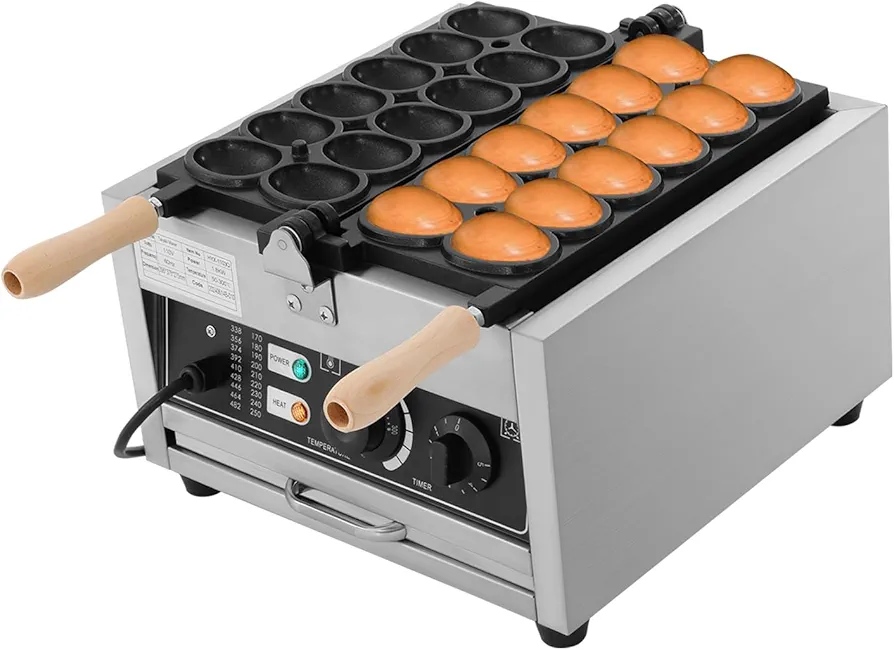 Mini Waffle Maker, Egg-Shaped Waffle Making Machine, Silver Waffle Making Machine, for Making Pancakes and Waffles, 122-572℉ Adjustable Temperature