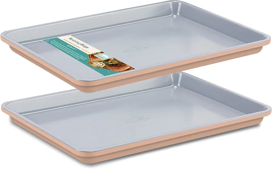 Nonstick Pcs, Professional Kitchen Bicolor Baking Pans Set Home Chef Cooking Baking Set, 1.0mm Thick/Dishwasher Safe/Heavy Duty/Rust Free/Easy Clean