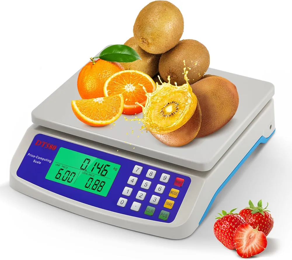 Bonvoisin Commercial Food Scale 66lb/ 30kg Price Computing Scale with kg/lb/oz Conversion, Deli Produce Scale for Kitchen, Market with 1g Division