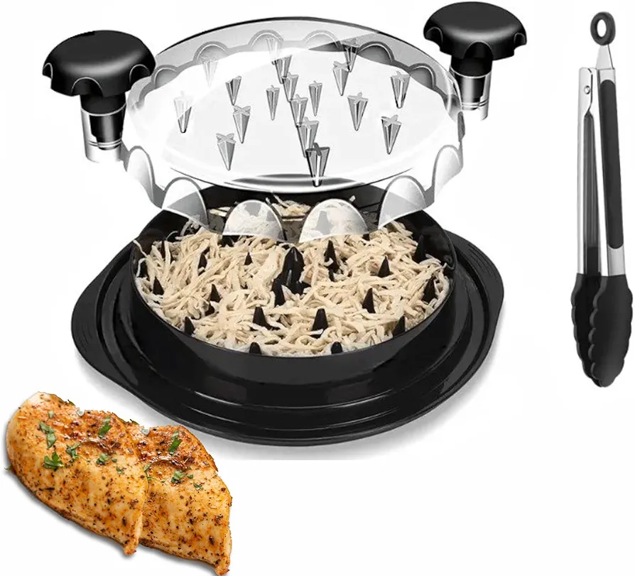 Chicken Shredder, Chicken Breast Shredder Tool Twist – Anti Slip Design Meat Shredder Tool Twist – BPA Free Chicken Shredder Tool Twist Large with Clamps, Black