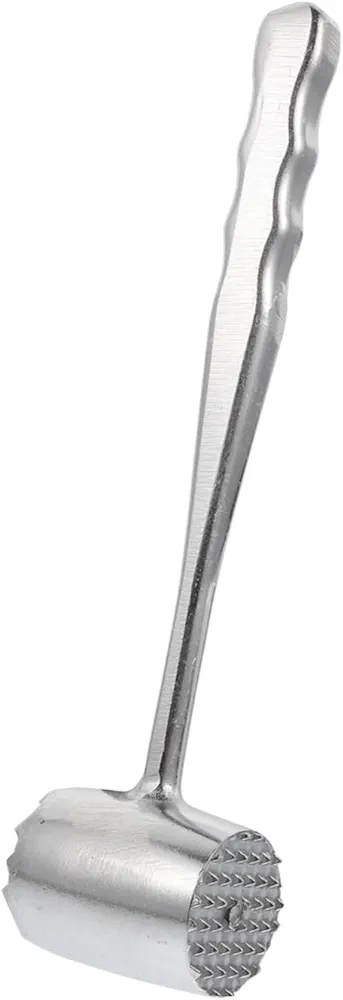 Mikinona Meat Loosening Hammer Pork Hammer Beef Steak Tenderizer Steak Beef Pork Tenderizer Professional Meat Masher Meat Tenderizer Hammer Meat Smasher Gavel Aluminum Material Silver