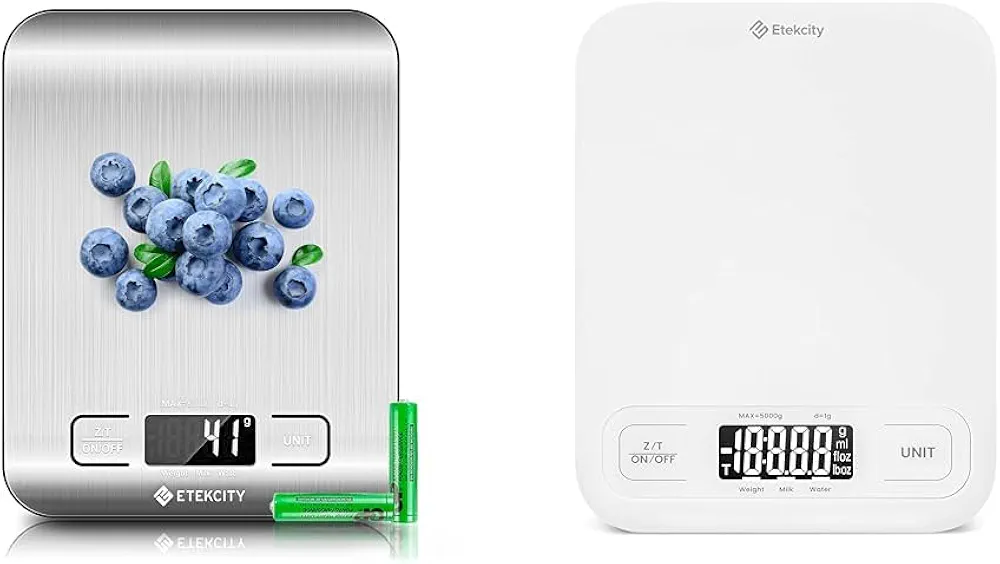 Etekcity Food Scale, Digital Kitchen Scale, 304 Stainless Steel, Weight in Grams and Ounces & Food Kitchen Scale, Digital Mechanical Weighing Scale, Grams and Ounces for Weight Loss
