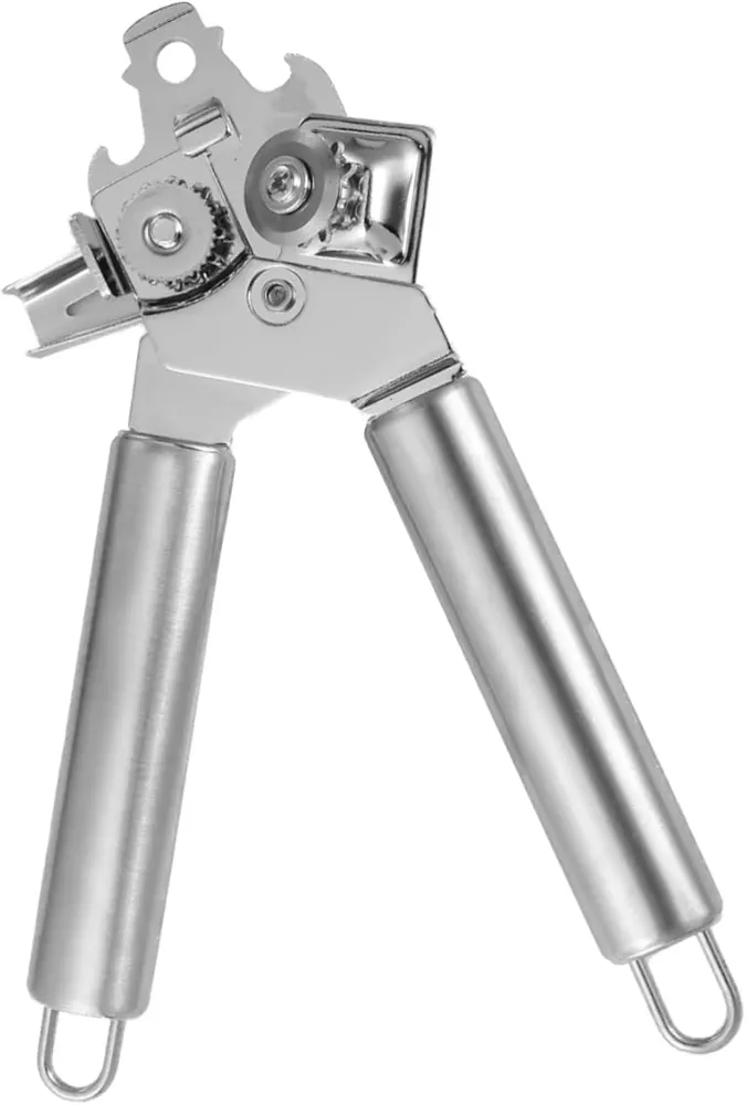 Stainless Steel Can Opener Beer Can Opener Jar Lid Opener Smooth Opener Multi-function Can Opener Portable High-grade Can Opener Manual Can Opener Three-in-one Can Opener Silver