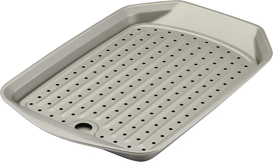 Rachael Ray Bakeware Nonstick Crisp and Slide Sheet Pan Set, 2 piece, Gray