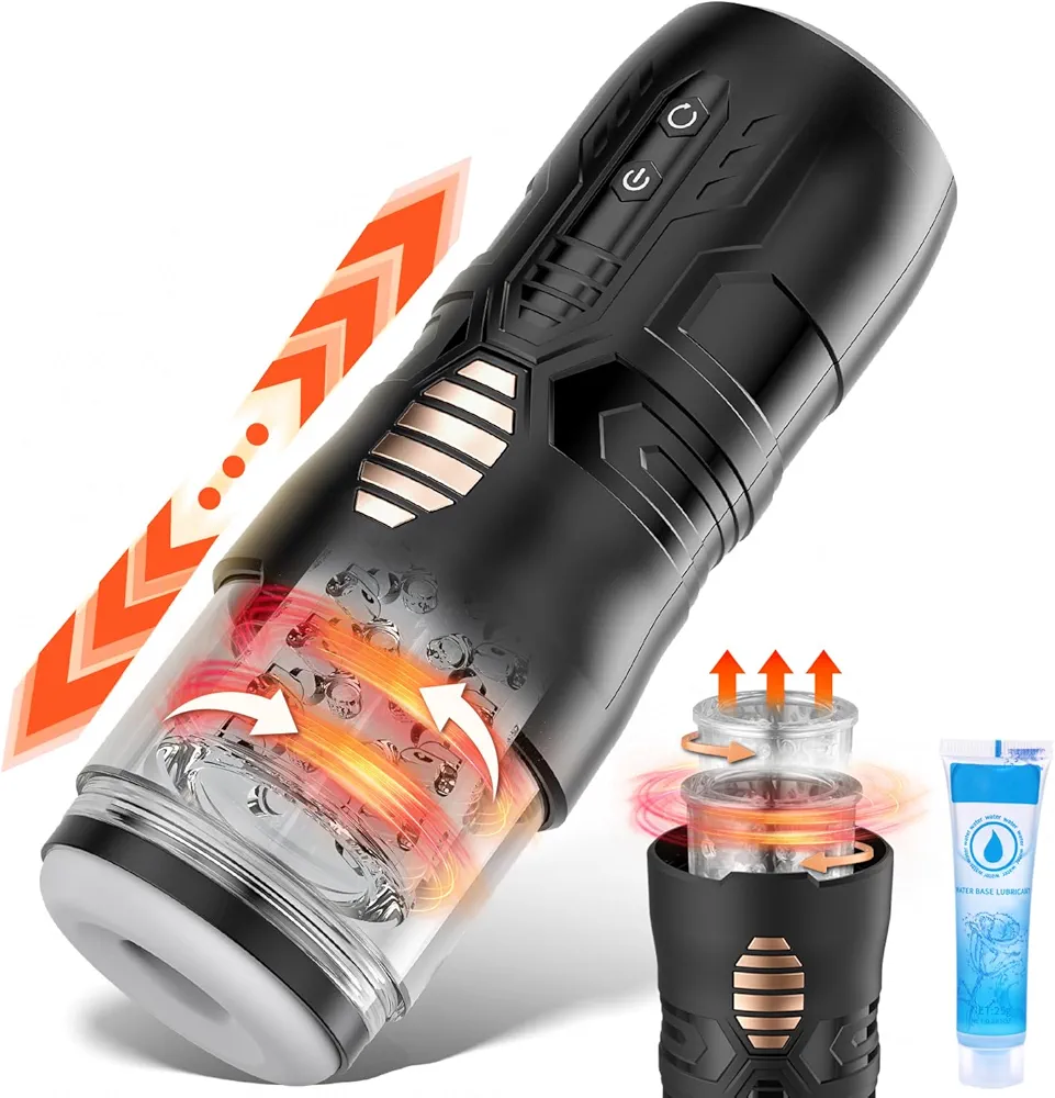 Automatic Male Masturbator Sex Toy - Male Sex Toy with 7 Thrusting & Rotating Modes, Rechargerable Hands Free Male Stroker Masturbators with 3D Realistic Textured, Adult Toys for Men