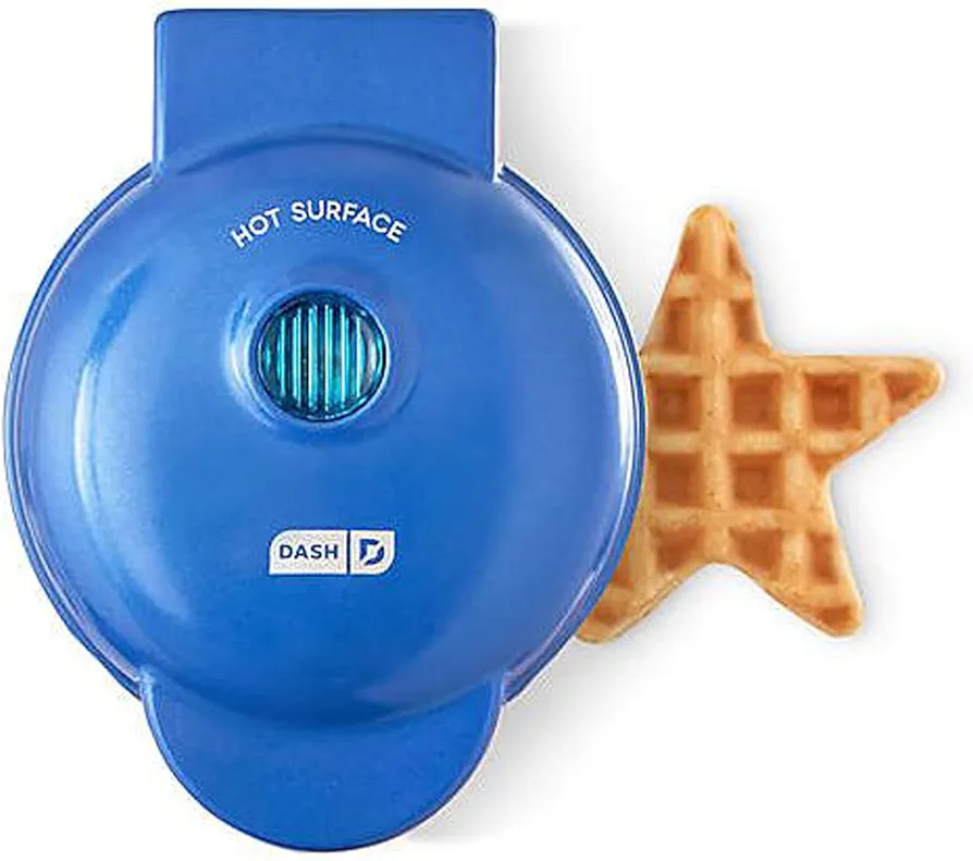 Dash Star Mini Waffle Maker! Waffle Maker Produces 4 Inch Waffles! Easy to Clean & Non-Stick Surfaces! Make Your Own Tasty Homemade Waffle Treats! (Star)