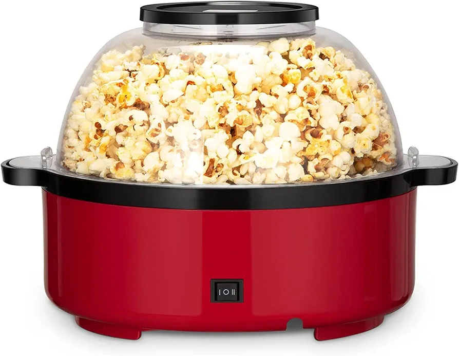 Kitchen Large Microwave Popcorn Maker, Hot-oil Popcorn Popper Maker with Nonstick Plate & Stirring Rod, Large Lid for Serving Bowl and Two Measuring Spoons, 16-Cup for Home Christmas Party Kids