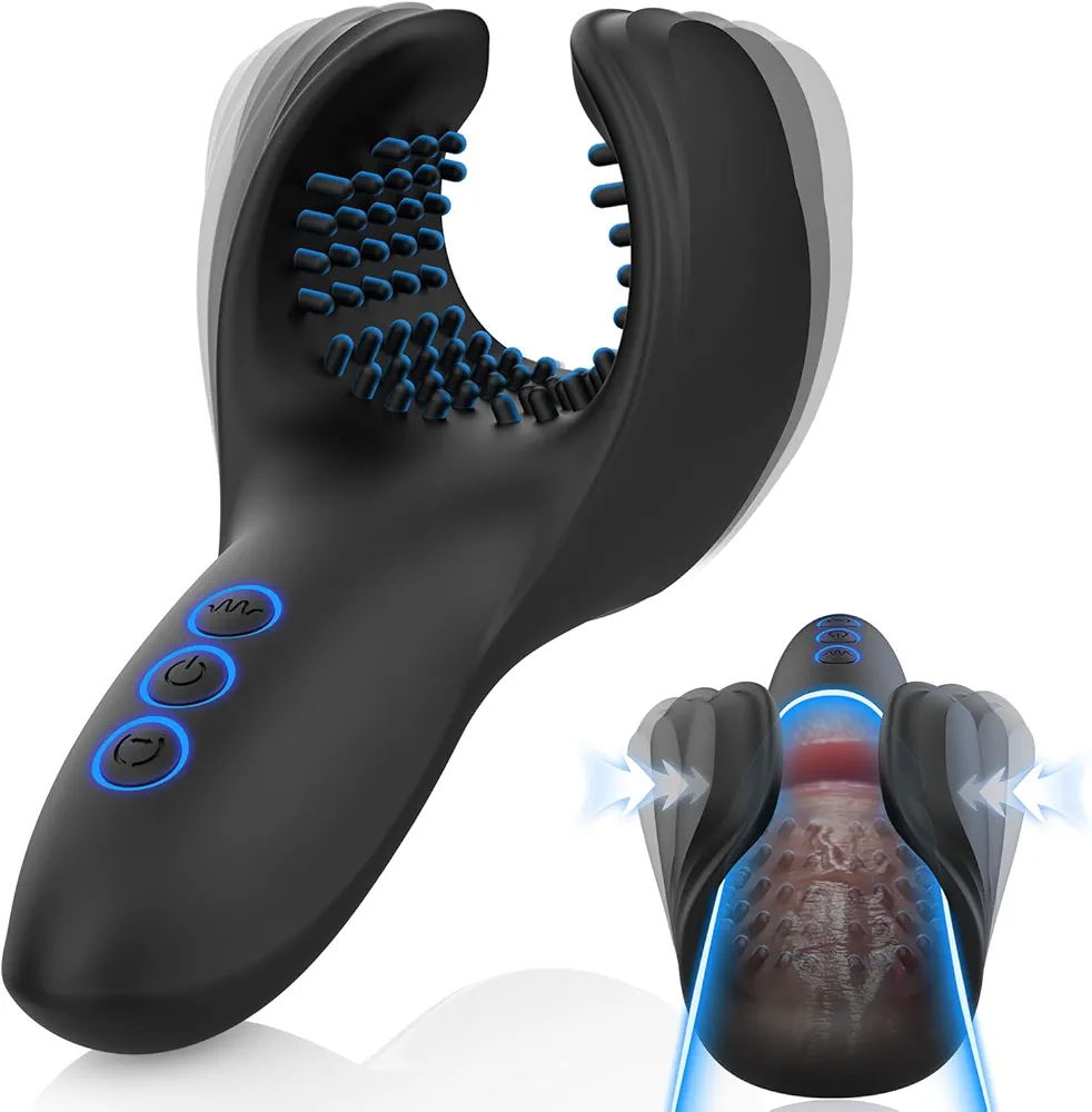 Male Vibrator Sex Toys for Men - Penis Vibrators Training Kit with 10 Bite & Vibrating Modes, 3 Powerful Motors Waterproof Male Masturbators Stroker Mens Adult Toys Sex Toy for Sex Game