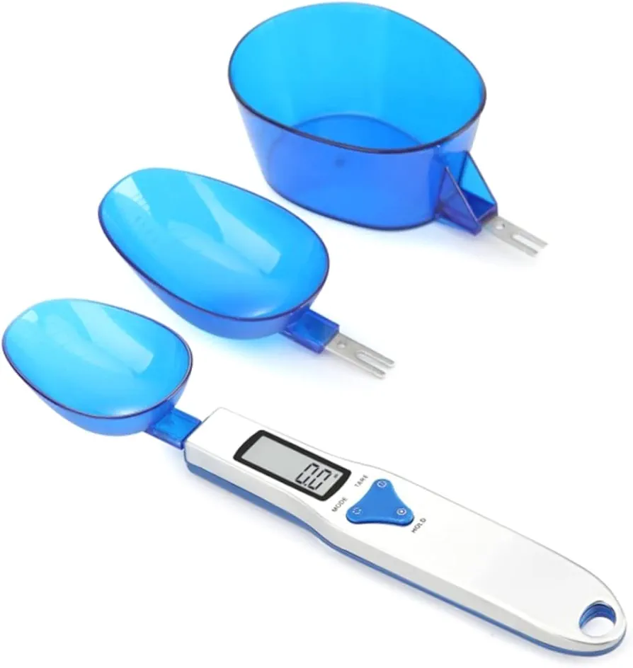 Digital Spoon Scale Kitchen Teaspoon Scale Coffee Flour Spoons Food Spoon Scale Mini Scoop Electronic Scale Kitchen Spoon Electronic Kitchen Spoon Digital Scale Spoon Blue SECFOU