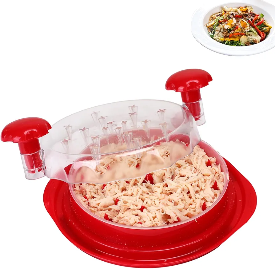 Chicken Shredder, Large Chicken Breast Shredder Tool Twist, Visible Meat Shredder with Brush, Strong Anti-Slip Strip, Ergonomic Handle, BPA Free, Heat Resistant, Dishwasher Safe