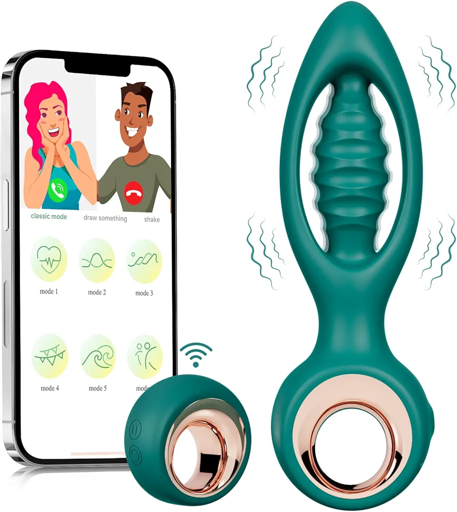 Adult Sex Toys Anal Plug Vibrator Prostate Massager, Sex Toys APP Remote Control Vibrating Butt Plug with 12 Classic Vibrating Modes, Prostate Stimulator Adult Sex Anal Toys for Men Women Couples
