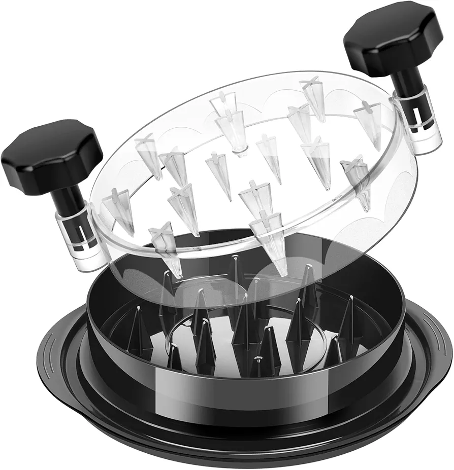 Chicken Shredder, Black Professional Chicken Shredder Tool, Transparent Lid Ergonomic Handle Meat Shredder, Non-Slip Design Heat Resistant Bpa Free