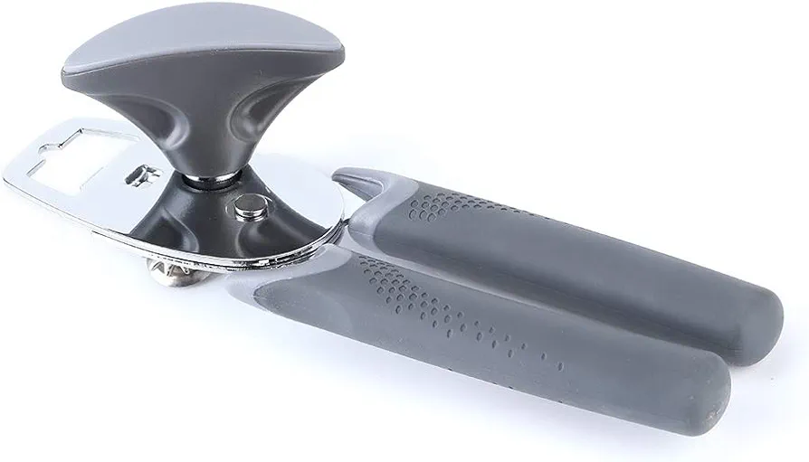 FIYO Can Opener with Lid Catch,Manual Handheld Heavy Duty Hand Can Opener Smooth Edge Can Opener Side Cut Hand Can Opener Stainless Steel Multi Function Can Opener