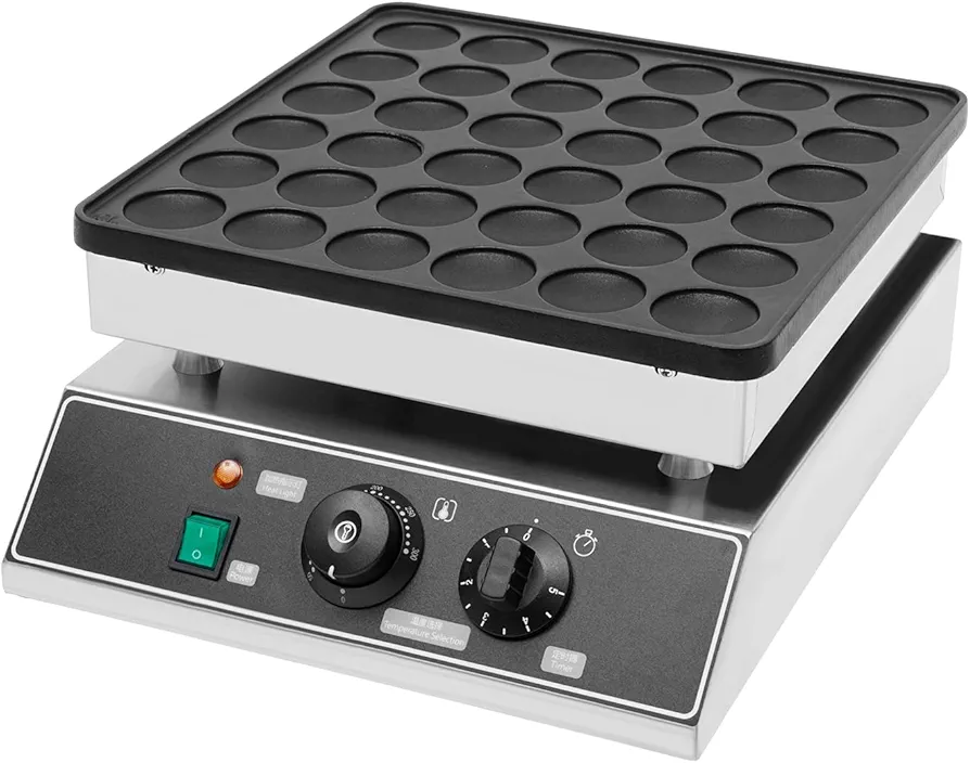 Mini Waffle Maker Machine,1000w Stainless Steel Waffle Maker Makes 36 Fluffy Waffles Nonstick Surface for Family,Food Stores, Restaurants