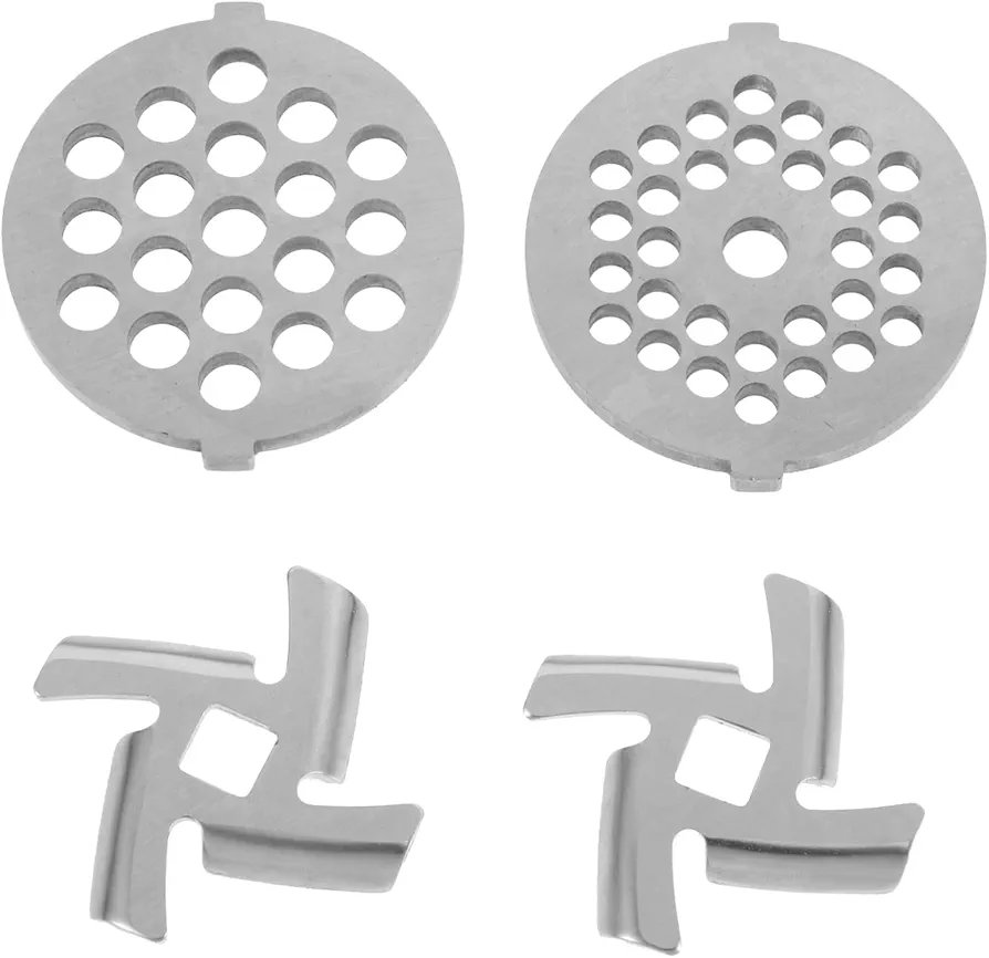 Mikinona 4pcs Meat Accessories Meat Cutter Steel Meat Plate Meat Mincer Cutting Plate Meat Attachments Food Grinding Stainless Steel Food Plate Electric