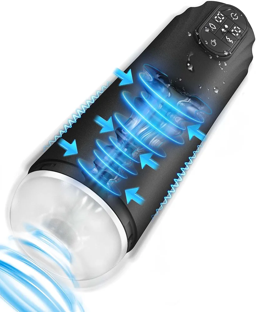 Automatic Sucking Masturbator for Men - Upgraded Male Masturbators Cup with 10 Vibrating & Suction, Hands Free Blowjob Adult Sex Toys Stroker Pocket Pussy with 3D Textured for Male Penis Pumps | Black