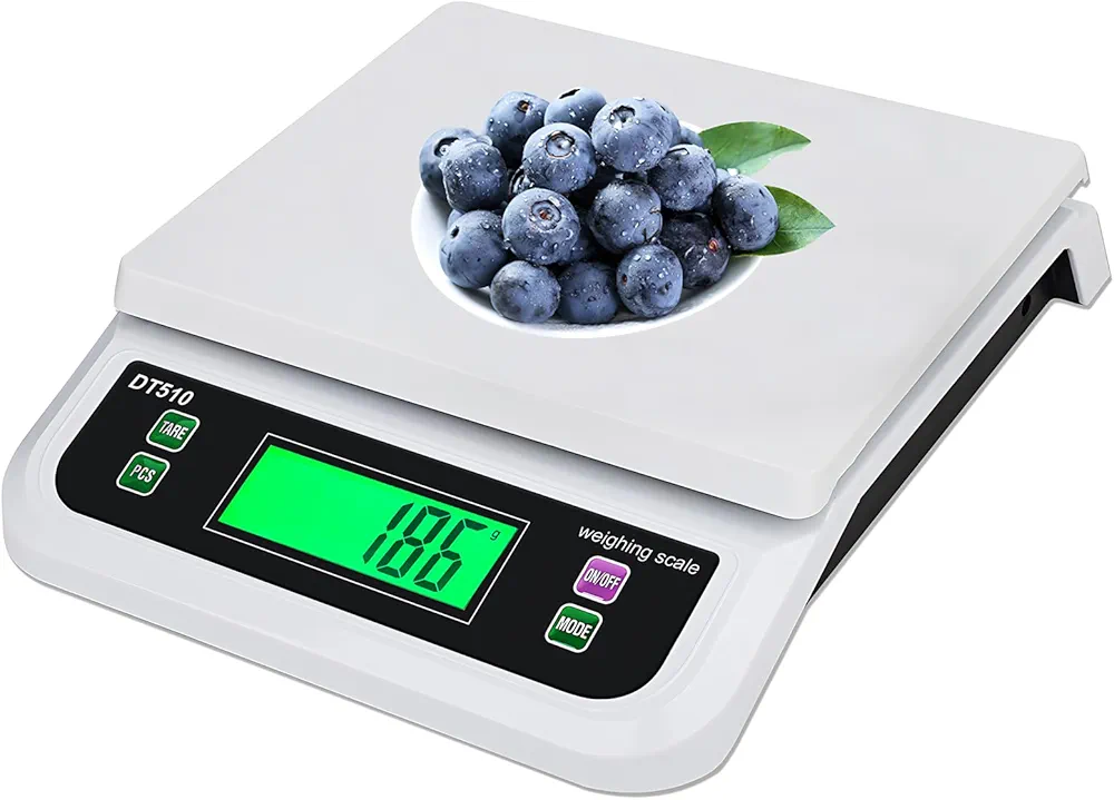Commercial Food Scales, 66LB 30kg Large Digital Kitchen Scale, for Baking Deli Meat pet Food, with Tare and Prep Counting Scales, LCD Display Bakers Scale, Adapter Included g/oz/lb/kg/tl/ct 6 Unit