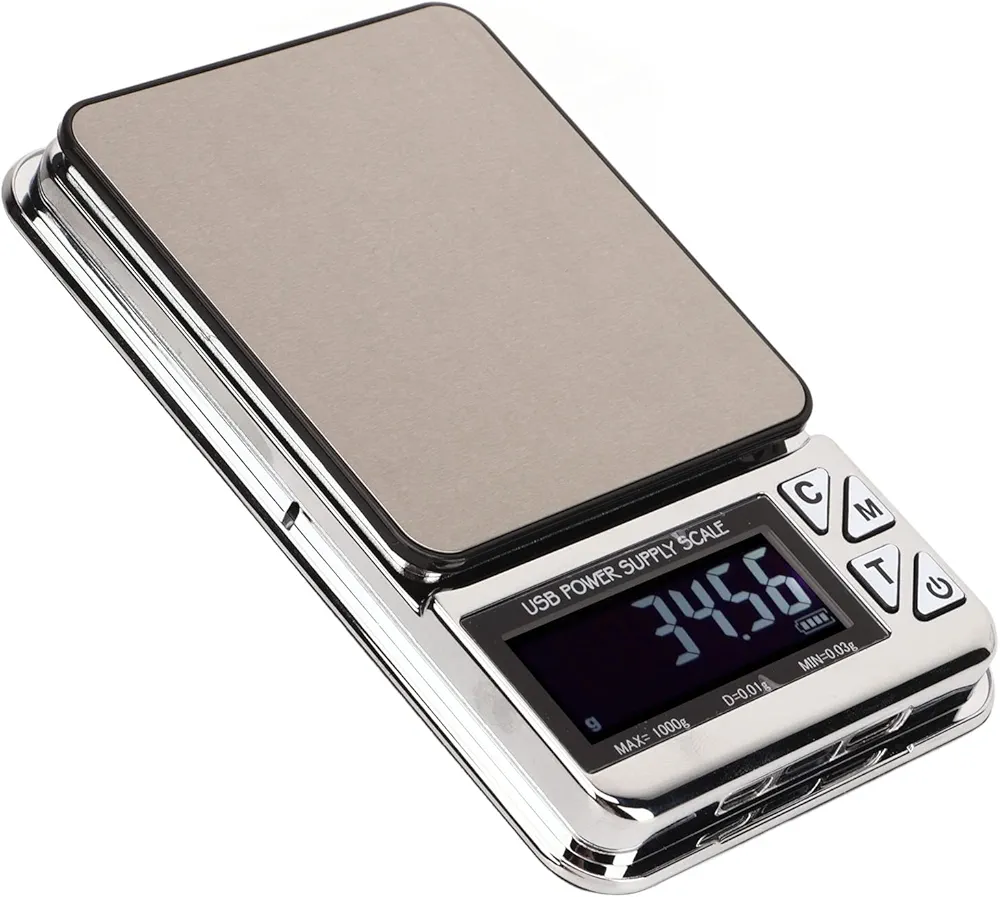 USB Electric Kitchen Scale 0.01 Gram Accuracy for Weight Loss Baking Cooking Coffee Food Kitchen Scale, Portable Small Food Jewelry Scale Rechargeable,ABS Flat Weighing Scale