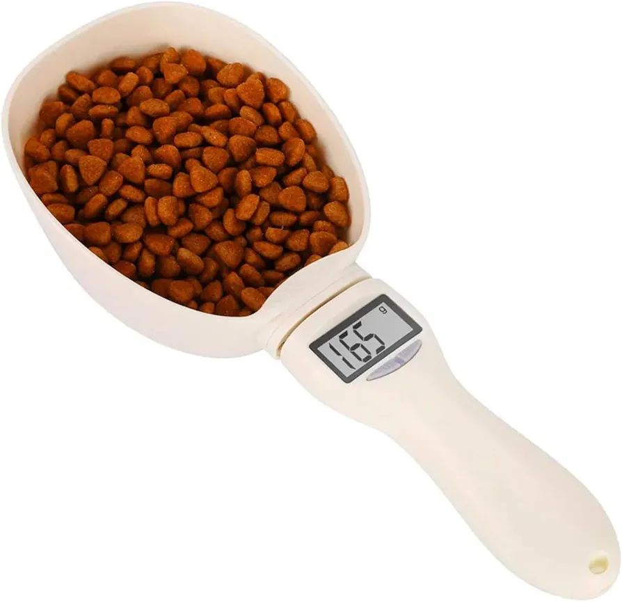 Pet Food Measuring Scoop Electronic Dog Cat Food Measuring Cup Digital Spoon Scale Kitchen Food Scale with LED Display
